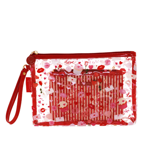 SET BUSTA PIATTA LOVE PEEK ROSSO