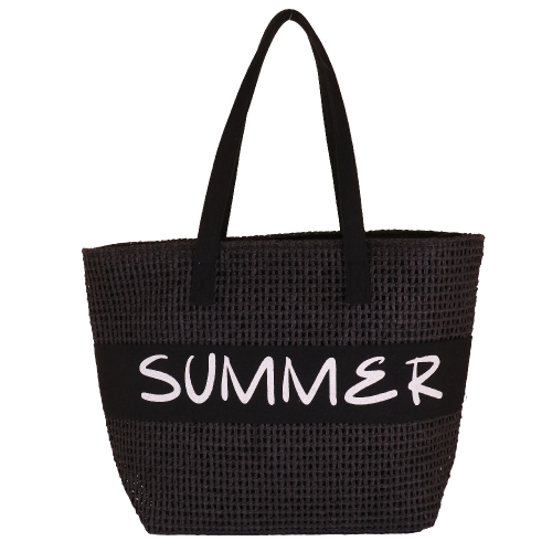 BORSA MARE L CROCHET SUMMER NERO