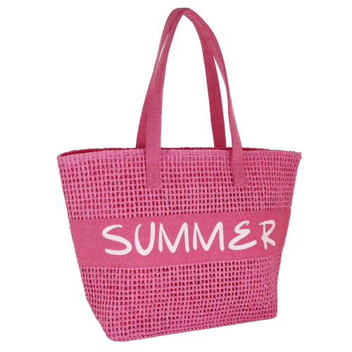BORSA MARE L CROCHET SUMMER FUXIA