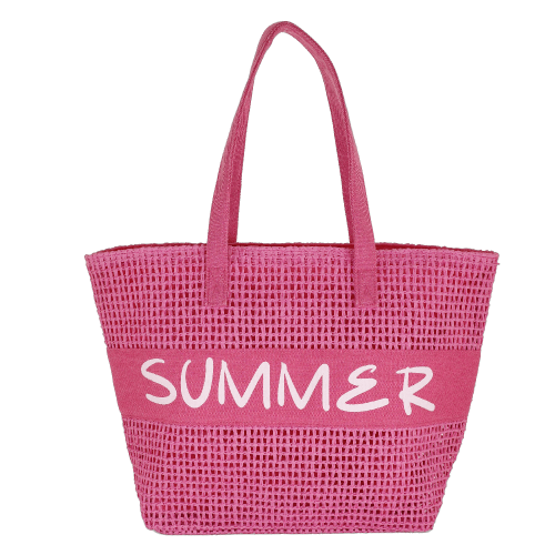 BORSA MARE L CROCHET SUMMER FUXIA