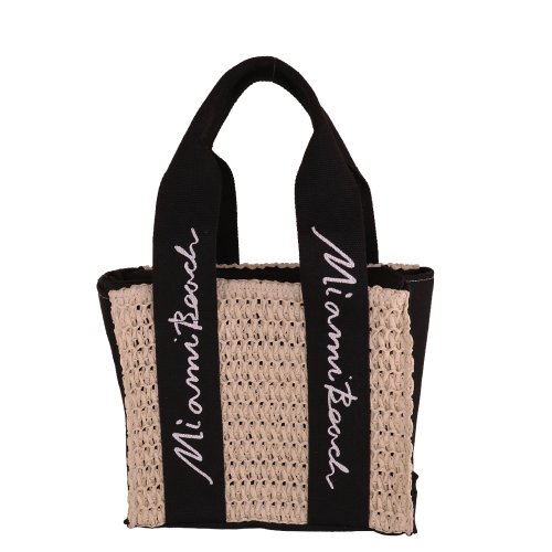 BORSA CITY S CROCHET MIAMI BEACH NERO