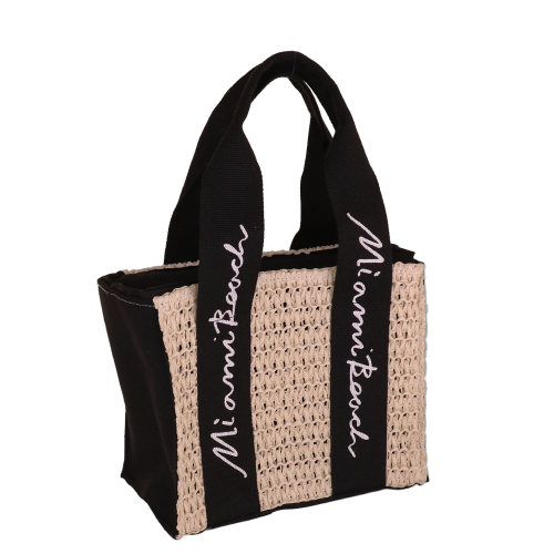 BORSA CITY S CROCHET MIAMI BEACH NERO