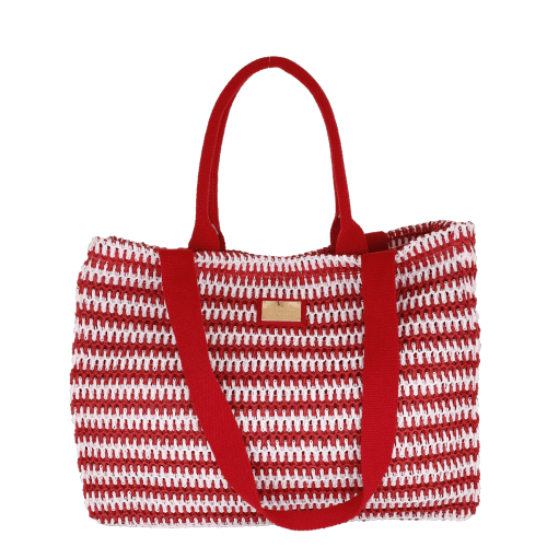 BORSA CITY M RIGA CROCHET ROSSO