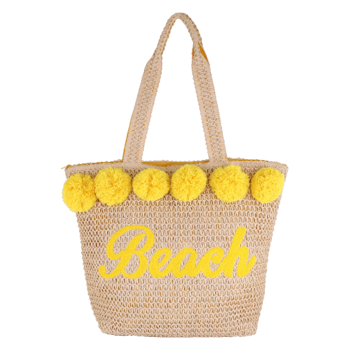 CESTA MARE M POMPON GIALLO