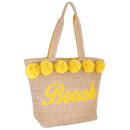 CESTA MARE M POMPON GIALLO