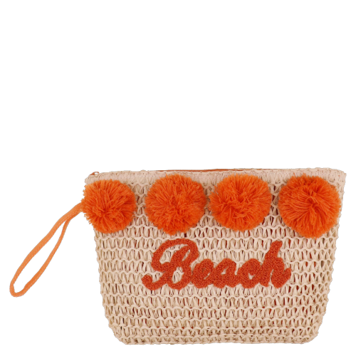 BUSTA MARE L POMPON ARANCIONE