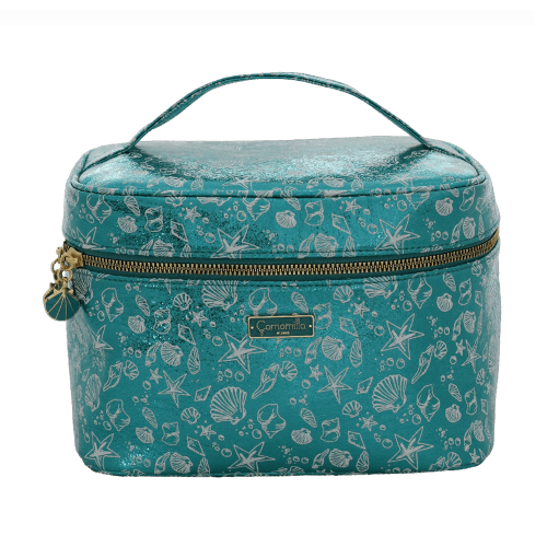BEAUTY CASE M SHELL SHINE TURCHESE