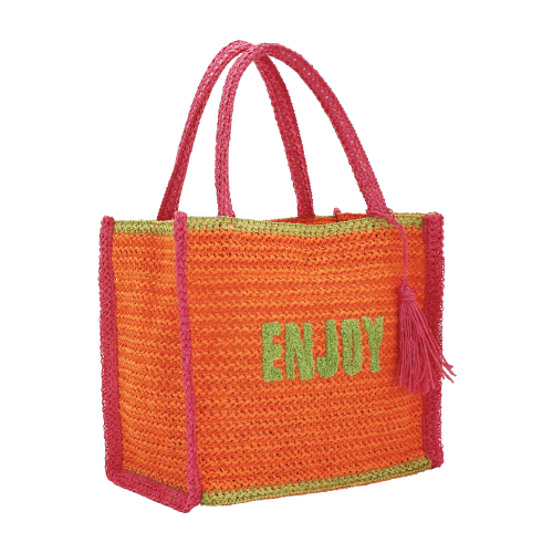 BORSA CITY S CROCHET COLORFUL ARANCIONE