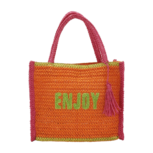 BORSA CITY S CROCHET COLORFUL ARANCIONE