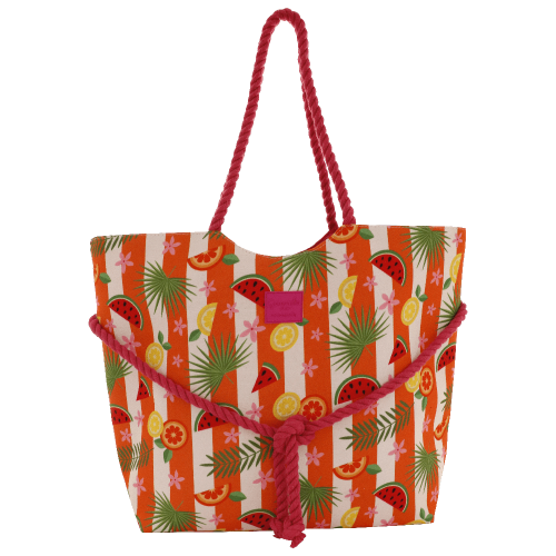 BORSA MARE L CORDA TROPICAL FUCSIA