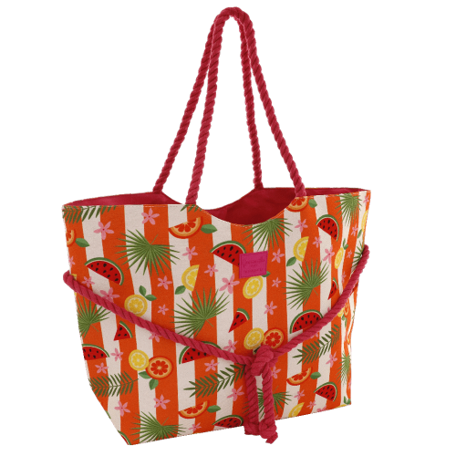 BORSA MARE L CORDA TROPICAL FUCSIA