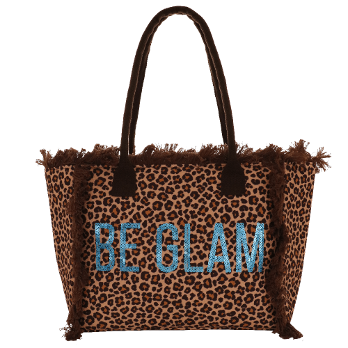 BORSA CITY M BE GLAM FRANGE LEO TURCHESE