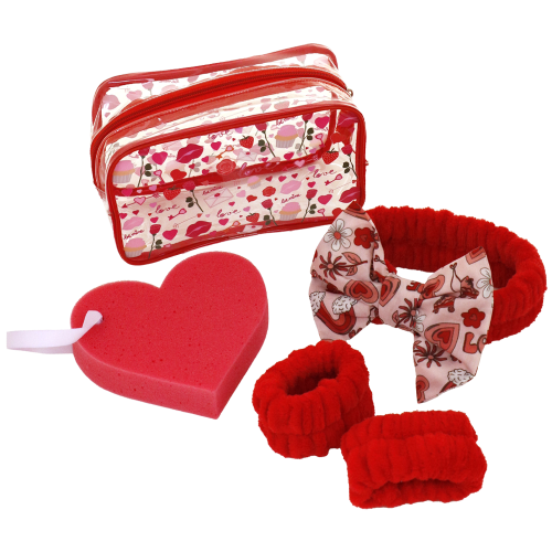 SET SHOWER LOVE RED P/C