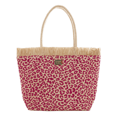 BORSA MARE L LEO LUREX FUCSIA T