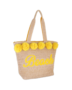 CESTA MARE M POMPON GIALLO