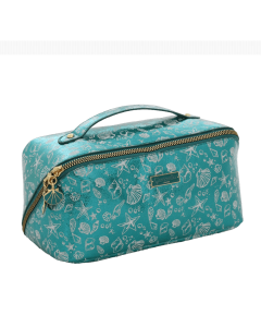 BEAUTY BAG M SHELL SHINE TURCHESE