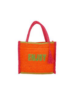 BORSA CITY S CROCHET COLORFUL ARANCIONE