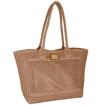 BORSA CITY M CROCHET BEIGE SC/P